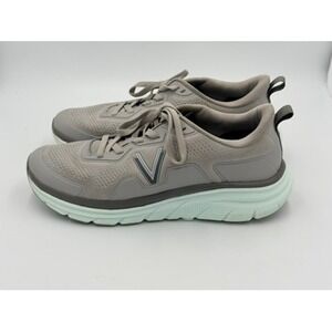 Vionic Walk Max Womens 10.5 Grey Mint Green Orthotic Walking Sneakers Lace Up